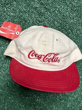 Vtg 80s Louisville Line Headwear Coca Cola Canvas Snapback Hat Tan NEW!